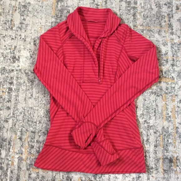 LULULEMON THINK FAST STRIPED PULLOVER! EUC! SIZE 6 - Picture 3 of 11